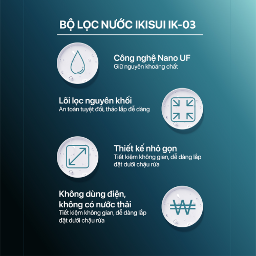 Bộ lọc nước Nano 4 cấp giữ khoáng IKISUI IK-03